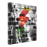 Lightning Bolt on Old Brick Wall Gallery Wrapped Canvas