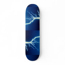 Lightning bolt over blue background custom skateboard