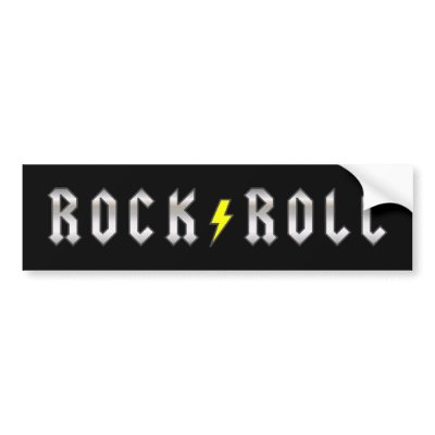 Lightning Bolt Rock and Roll Bumper Stickers by DellaDesign