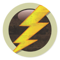 Lightning Bolt Round Sticker