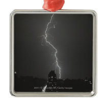 Lightning over city ornaments