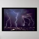 Lightning Poster Dark City Sci Fi Digital Art RARE posters