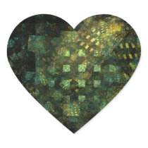 Lights in the City Abstract Art Heart Sticker