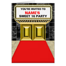 Lights of Broadway Marquee Sweet 16 - Customisable cards