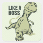 Like a Boss Dinosaur Square Stickers
