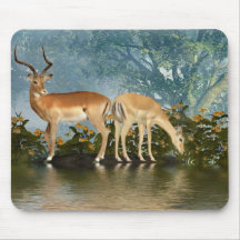Like a Child Discovering Life - antelope, animals, Mouse Mat