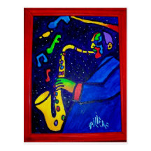 Like Jazz Man by Piliero Postcard