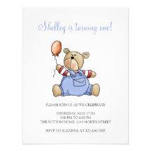 Lil' Bears · Baby Boy Balloon Personalized Invites