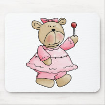 Lil' Bears · Baby Girl Pink Dress Mousemat