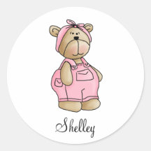 Lil' Bears · Baby Girl Pink Romper Stickers