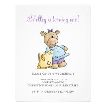 Lil' Bears · Baby Girl Yellow Blanket Custom Announcements