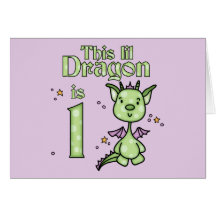 Lil Dragon 1st Birthday Greeting Cards
