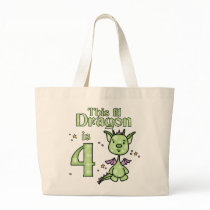 Lil Dragon 4th Birthday Canvas Bag