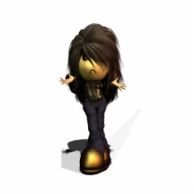 Lil Emo Girl Sculpture Photo Cutouts