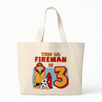 Lil Fireman 3rd Birthday Canvas Bags