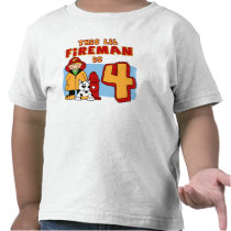 Lil Fireman 4th Birthday T-shirt