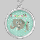 Lil' Lucky Elephant Green Star Necklace necklaces