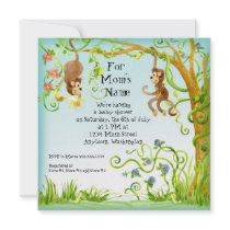 Lil Monkey, Boy Baby Shower Invitation