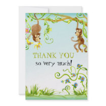Lil Monkey, Boy Birth Thank You Notes Custom Announcements
