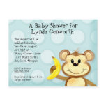 Lil Monkey, Boy Blue Baby Shower Post Card Invite postcards