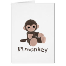 L'il Monkey (brown) Greeting Card