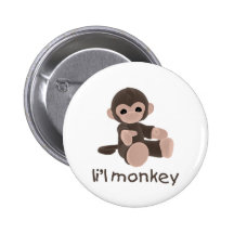 L'il Monkey (brown) Pinback Button
