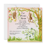 Lil Monkey, Girl Baby Shower Invitation