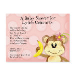 Lil Monkey, Girl Baby Shower Post Card Invite postcards