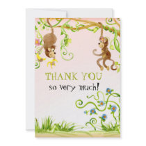 Lil Monkey, Girl Birth Thank You Notes Custom Invites