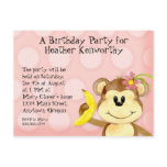 Lil Monkey, Girl Birthday Party Post Card Invite postcards