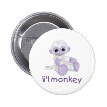 L'il Monkey (lavendar) Pinback Button