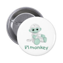 L'il Monkey (light green) Pinback Button