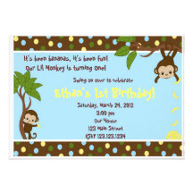 Lil Monkey Personalized Invitation