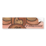 Lil' monkeys on board! bumper sticker bumper stickers