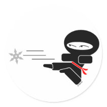 Lil' Ninja Round Stickers