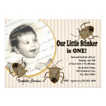 Lil Stinker 1st Birthday Personalized Announcement