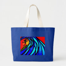 Lil Surfer Dude at Pipeline Canvas Bags