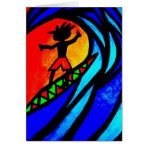 Lil Surfer Dude at Pipeline Greeting Card