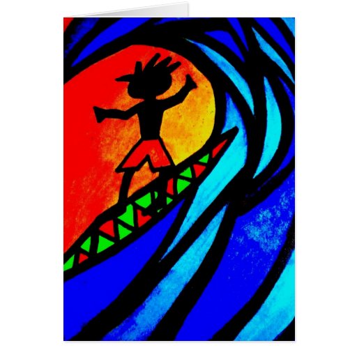 Lil Surfer Dude at Pipeline Greeting Card