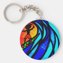 Lil Surfer Dude at Pipeline Keychain