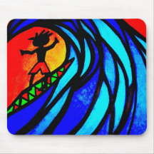 Lil Surfer Dude at Pipeline Mouse Pads