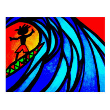 Lil Surfer Dude at Pipeline Post Card