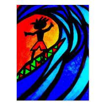Lil Surfer Dude at Pipeline Postcard