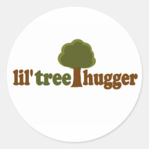Lil tree hugger round sticker