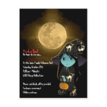 Lil' Witch in Black Gold Robe Halloween Invitation postcards