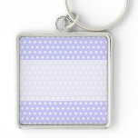 Lilac and White Polka Dot Pattern. Spotty. Custom keychains