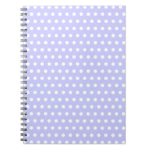Lilac and White Polka Dot Pattern. Spotty. Notebooks