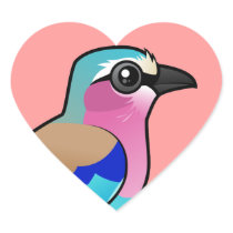 Lilac-breasted Roller Heart Stickers