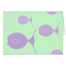 Lilac Bubble Fishes Cards