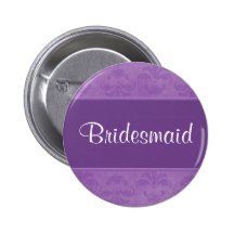 Lilac Damask Pinback Buttons